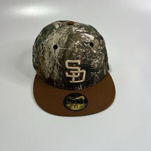 New Era 59Fifty San Diego Padres Fitted Hat Real Tree Brown Visor 7 1/8
